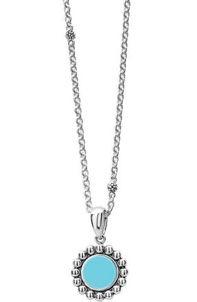 Lagos Maya Blue Ceramic Pendant Necklace in Silver at Nordstrom, Size Medium