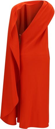 Balenciaga Draped Silk Dress - Red