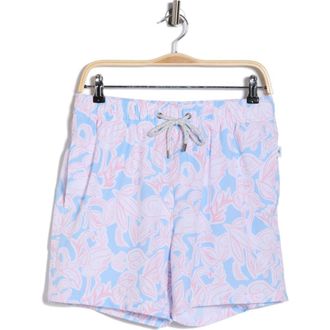 Vintage Summer Swimwear Seersucker Printed Volley Swim Shorts in Blue at Nordstrom Rack, Size Xx-Large