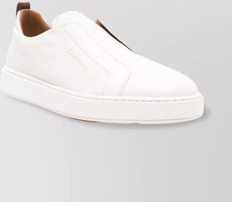 Santoni victory leather sneaker contrast heel