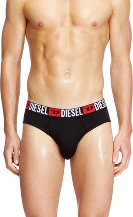 Diesel Three-pack of solid-colour briefs - Briefs - Man - Black