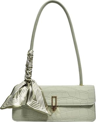 Generic Crocodile Pattern Leather Shoulder Bag for Women Fashion Flap Purses and Handbag Classic Clutch Tote Handbags (Green)