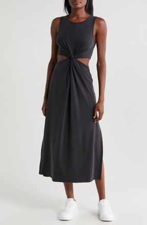 Beyond Yoga Around the World Front Twist Midi Dress in Black at Nordstrom, Size X-Small