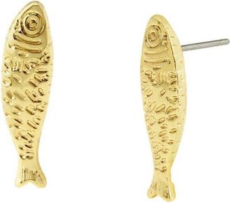 Betsey Johnson Fish Stud Earrings in Gold at Nordstrom