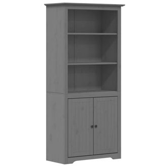 Berkfield Home Bookcase BODO Grey 80x40x172 cm Solid Wood Pine | Size: 80 x 40 x 172 cm