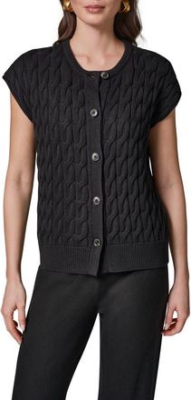 DKNY Extended Shoulder Cable Cardigan in Black at Nordstrom, Size X-Small