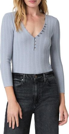 Paige Ginnette Rib Top in Stardust Blue at Nordstrom, Size Xx-Small