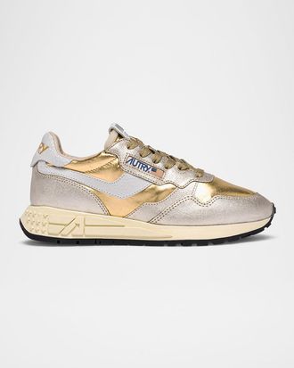 Autry Reelwind Metallic Retro Trainer Sneakers