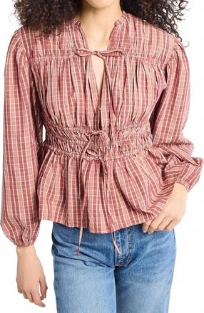 Mille Ella Top In Rose Plaid