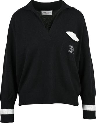 Ermanno Scervino Polo van gebreide stof - Dames - Polos - Zwart - S - Wol - Tops