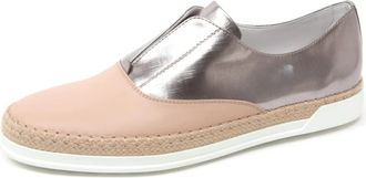 Tod's Francesina Rafia Loafer - Dames - Platte Schoenen - Roze - 38 EU - Leer - Schoenen