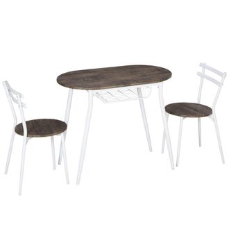 HOMCOM Dining Table and Chairs Set of 3 - Oval Kitchen Table with 2 Chairs | TJ Hughes