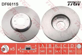 OEM Disco De Freno Delantero Df6611s Trw