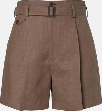 Ralph Lauren Collection Denise belted linen shorts