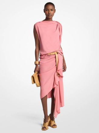 Michael Kors Wool Crepe Draped Blouse