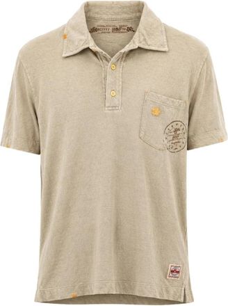 Bob Korte Mouw Polo - Heren - Polos - Beige - L - Katoen - Tops