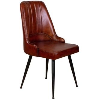 Wanderlust Deco Wanderlust Deco - Silla Tapizada En Piel Marr&oacute;n 51x58x91