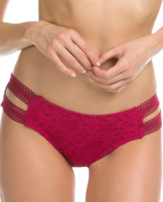 BECCA by Rebecca Virtue Womens Lace American Hipster Bikini Bottom In Raspberry