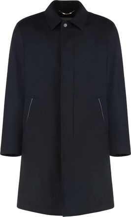 Canali Wollen mantel met enkele rij knopen - Blauw