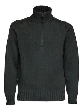 FILIPPO DE LAURENTIIS half-zip wool sweater - men - Wool - 54 - Green