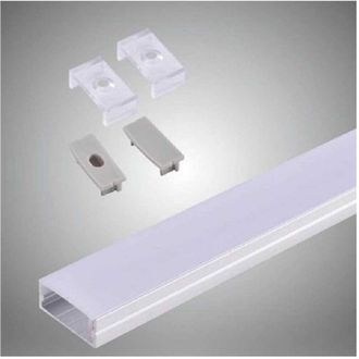 Trade Shop Trade Shop - Profilo In Alluminio 2 Mt Slim Con Copertura Opaca Per Strip Led Strisce Al-14