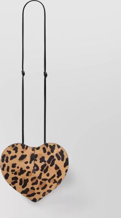Alaia calf hair leopard-print heart shoulder bag