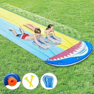 OEM Tobog&aacute;n Acu&aacute;tico Inflable Para Exteriores, Tobog&aacute;n Acu&aacute;tico Para Piscina Doble Con 2 Tablas De Bodyboard Para Ni&ntilde;os Y Adultos, Juego Acu&aacute;tico Para Jar
