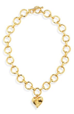 Karine Sultan Molten Chain Heart Necklace in Gold at Nordstrom