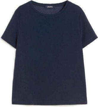 Max Mara Satijnen T-shirt - Dames - T-shirts - Blauw - S - Satijn - Tops