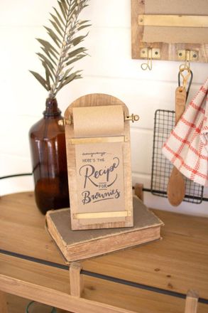 Kalalou Wooden Tabletop Note Roll