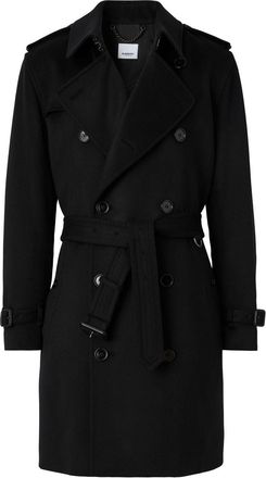 Burberry Kensington trench coat - men - Cashmere/Wool/Cupro/Cotton/Cashmere/Polyamide - 50 - Black