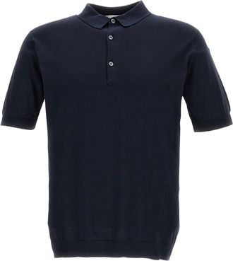 John Smedley Blue Cotton Polo T-Shirt