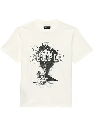 Purple Sky High katoenen T-shirt - Wit