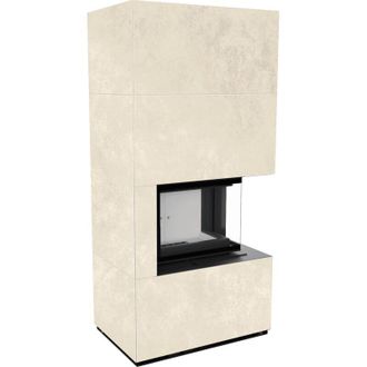 Kratki Kaminbausatz KRATKI FLOKI BOX rechts 8 kW &Oslash; 160 Quarzsinter OXIDE BIANCO
