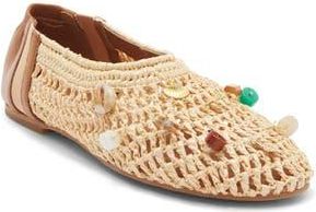 Steve Madden Meela Flat in Natural Raffia/Charm at Nordstrom Rack, Size 8.5