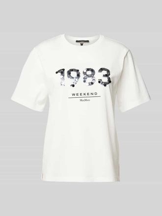 Max Mara Regular Fit T-Shirt aus reiner Baumwolle in Weiss, Größe XL