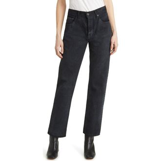 Moussy Vintage Banning Ankle Straight Leg Jeans in Black at Nordstrom Rack, Size 30