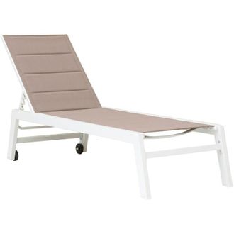 Happy Garden Tumbona Barbados En Textileno Color Topo Aluminio Blanco