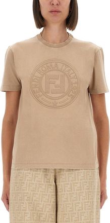Fendi T-Shirt With Logo-Donna