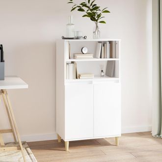 vidaXL Furniture Limited - Aparador Alto Madera Contrachapada Blanco