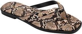 Bebe Python Embossed Thong Sandal in Black Multi at Nordstrom Rack, Size 6