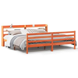 Berkfield Home Bed Frame Frame Wax Brown 180x200 cm Super King Solid Wood Pine