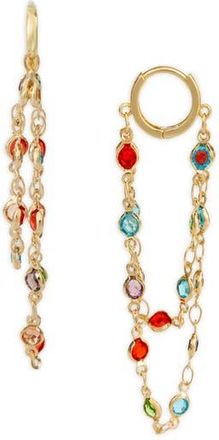 Saachi Crystal Cascade Hoop Earrings in Multi at Nordstrom Rack