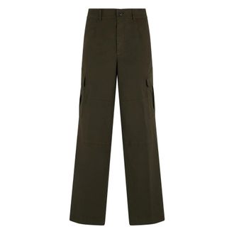 Dries Van Noten Wide Trousers, male, Green, Size: XL High-waisted Cargo Pants