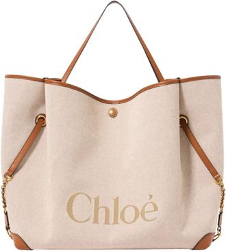 Chlo&eacute; Beige Large Carry Large Tote