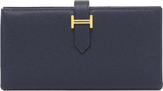 Herm&egrave;s Blue Long Wallet (Bi-Fold) (Pre-Owned)