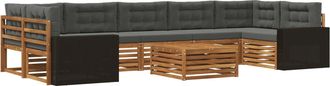 vidaXL Conjunto De Sof&aacute;s De Exterior 8 Uds. Natural Y Antracita Vidaxl