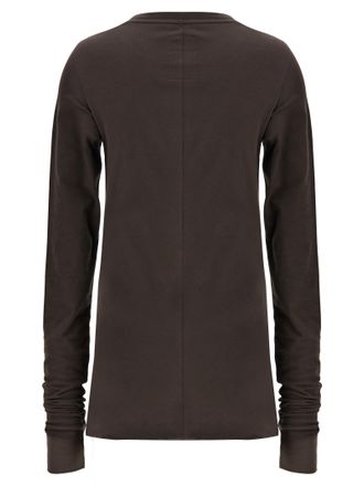 Rick Owens Stretch Cotton Crewneck T-Shirt - Brown