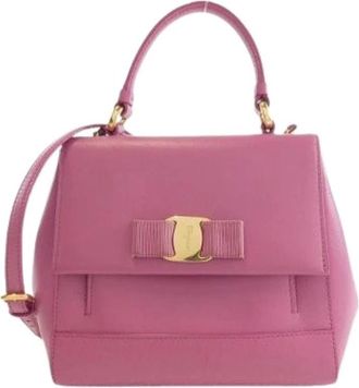 Ferragamo Pre-owned Handbags, female, Pink, Size: ONE SIZE Pre-owned Leather Handbag