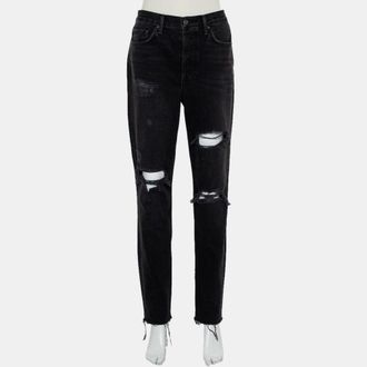 GRLFRND Grlfrnd Black Denim Distressed Skinny Karolina Jeans